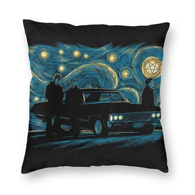 Retro Supernatural Pillow Case Home Decoration TV Demon Hunters Wincherter Bros Nordic Cushion Cover Soft Pillowcase Driver
