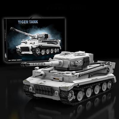 Militär 1:28 Tiger Schwerer Panzer Modellbausatz WK2 Bausteine Sets Kreative Bausteine Spielzeug Festival Geschenk Für Jungen Kinder Erwachsene 1600+ Teile