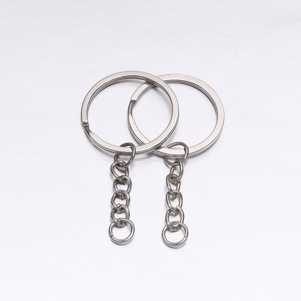 10Pcs Key Ring Key Chain Rhodium Antique Bronze Gold Color 60mm Long Round Split Keychain Keyrings Jewelry Making Bulk Wholesale