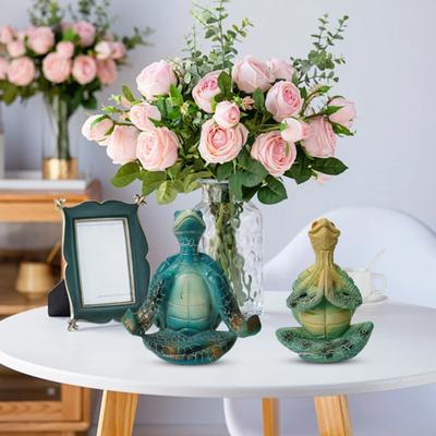 Adorno de Tortuga para Meditación de Yoga, Estatuilla de Tortuga Sentada, Escultura de Animal para Interior