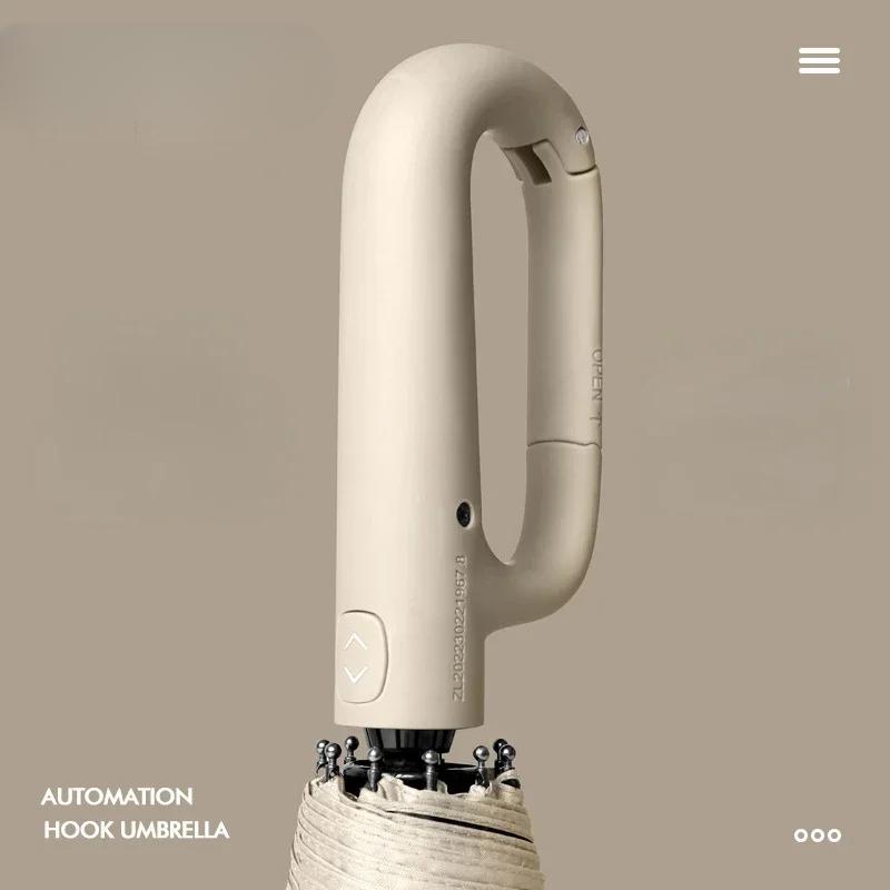 20 Bones Windproof Strong 105CM Reinforced Automatic Folding Umbrella for Men, Large Buckle Handle Wind and Water Resistant