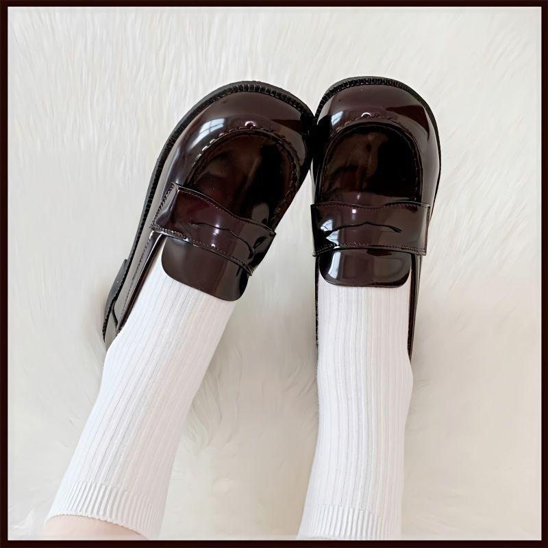 Mary Jane schoenen dames herfst nieuw glanzend college stijl modieus veelzijdig jk plateauhak antislip