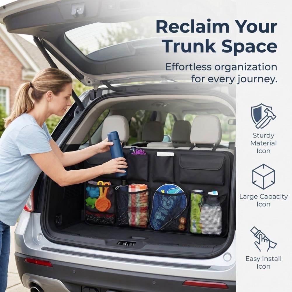 Multifunctional Rear Seat Storage Bag Waterproof Car Interior Organizer Car Trunk