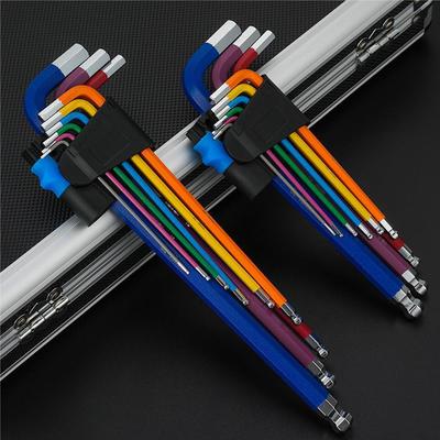 Set colorat de chei hexagonale cu 9 modele diferite