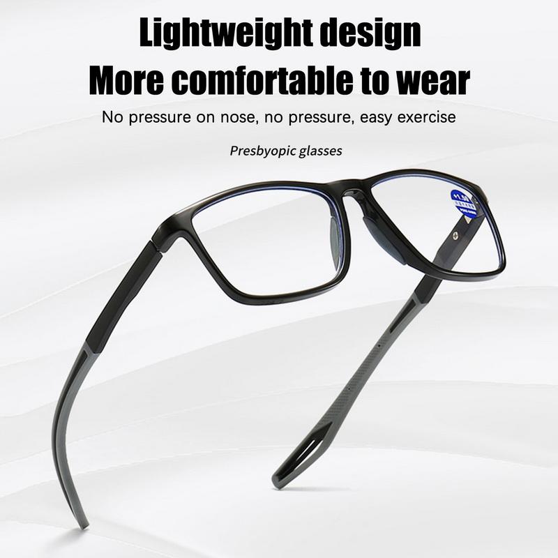 Fashion  Silicone Frame Reading Glasses Men Aged Elderly Presbyopia Sports Glasses Ultra-Light Anti Blue Light +1.0 To +4.0