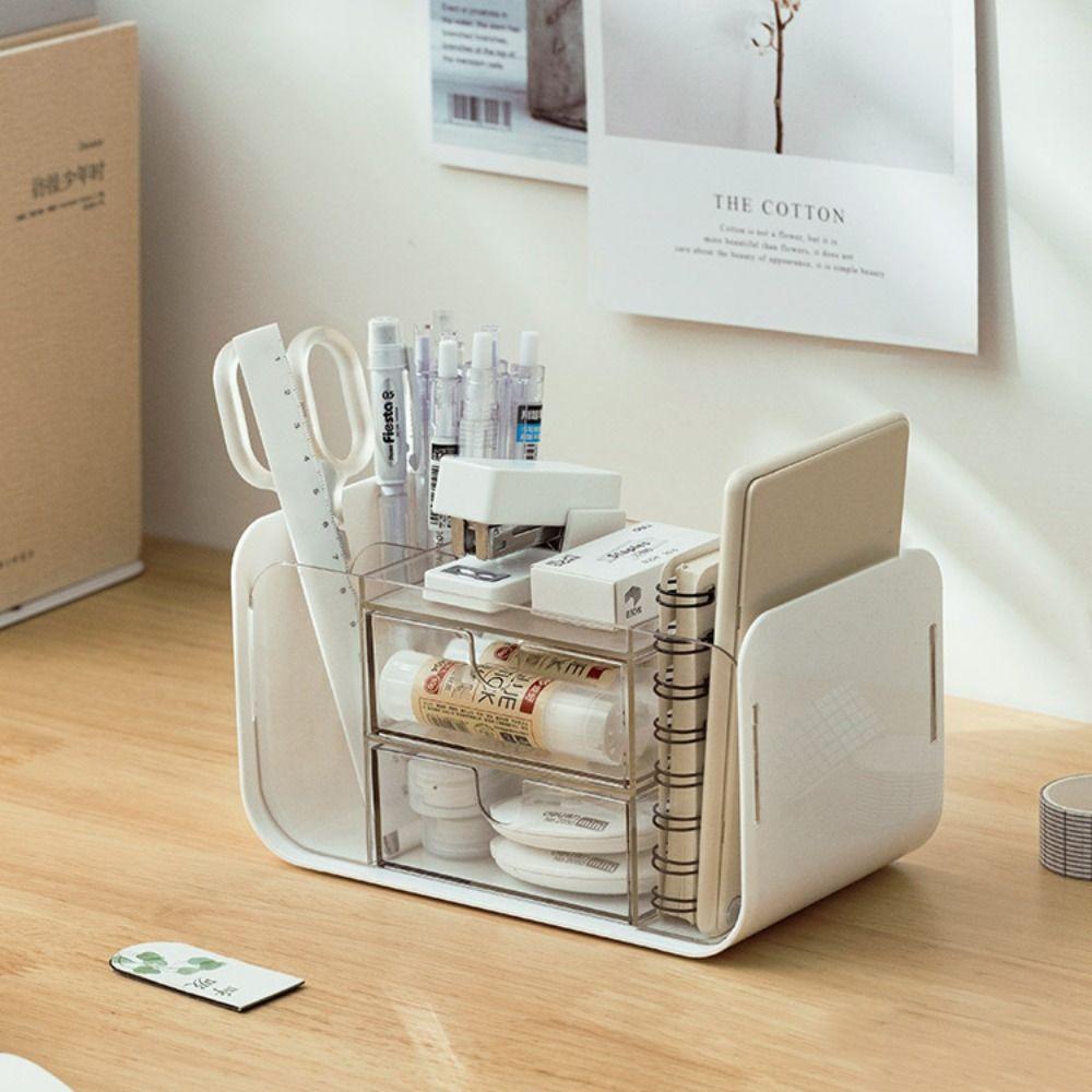 Drawer Stationery Storage Box Multi Grid Makeup Brush Holder Creative Pen Container School