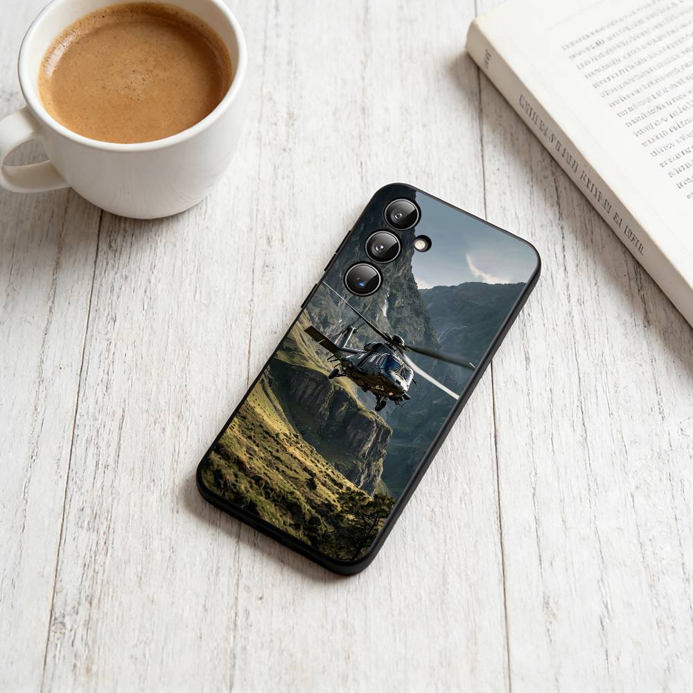 H-Helicopter Phone Case For Samsung Galaxy A73,A72,A71,A70,A53,A52,A51,Soft Silicone Black Cover
