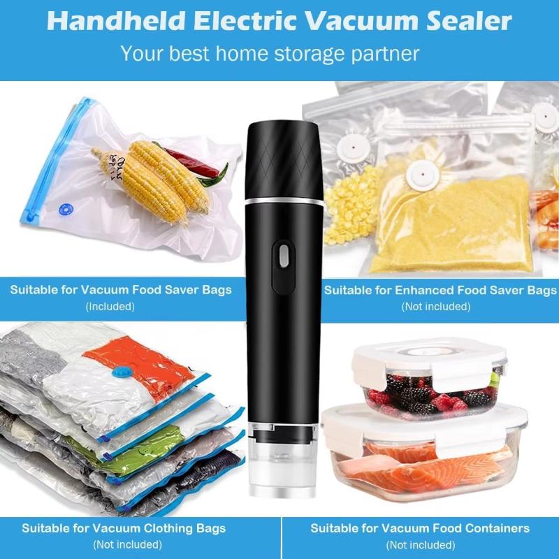 Portable Mini Handheld Rechargeable Electric Vacuum Food Sealer Machine Bags Air Pump High Suction Wet Dry Dual-Use