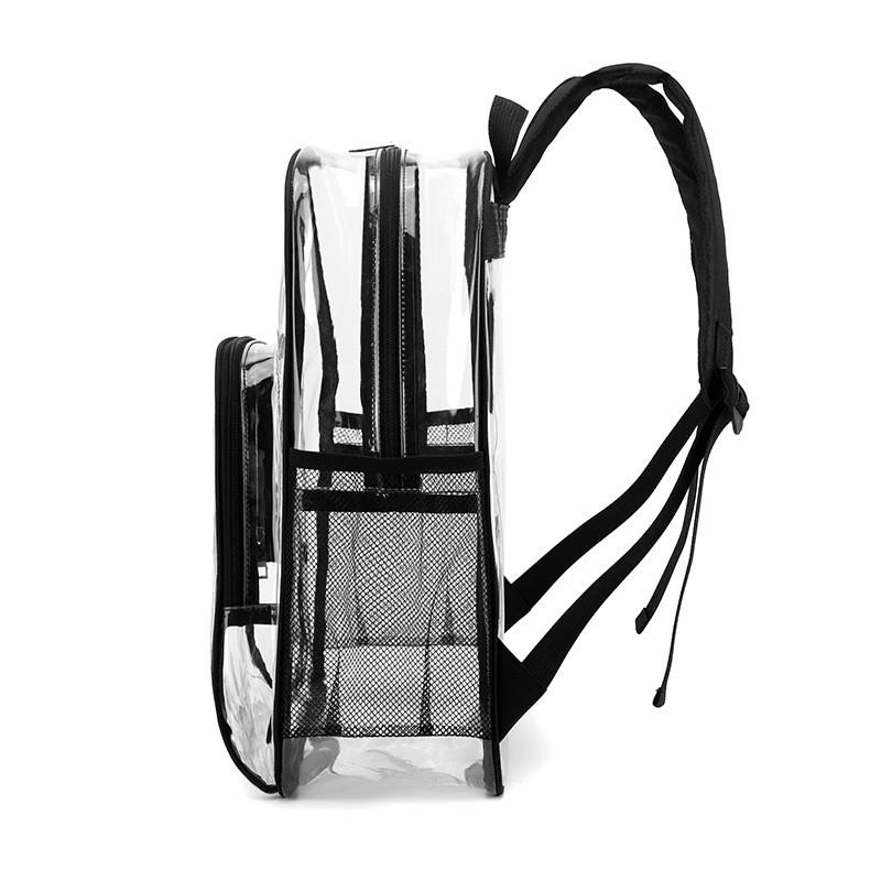 Pvc Transparent Student Backpack With Multiple Pockets Waterresistant For Travel And School Use