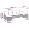 7 Piece Sofa Set with Cushions and Storage Black Poly Rattan