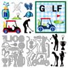 Matrices de découpe en acier au carbone sur le thème du golf, pochoirs pour scrapbooking DIY, album photo, papier décoratif en relief, carte, sport 110x148~153x0.8mm
