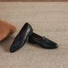 Krazing Pot Sheepskin Round Toe Thick Med Heels Spring Shoes Slip On Big Size 42 Loafers Women Pleated Beauty Pumps