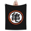 DBZ Kanji Print Flannel Blanket Soft Cozy Warm Fleece Throw Blanket Lightweight Fuzzy Plush Blankets for Bed Sofa Picnic Travel