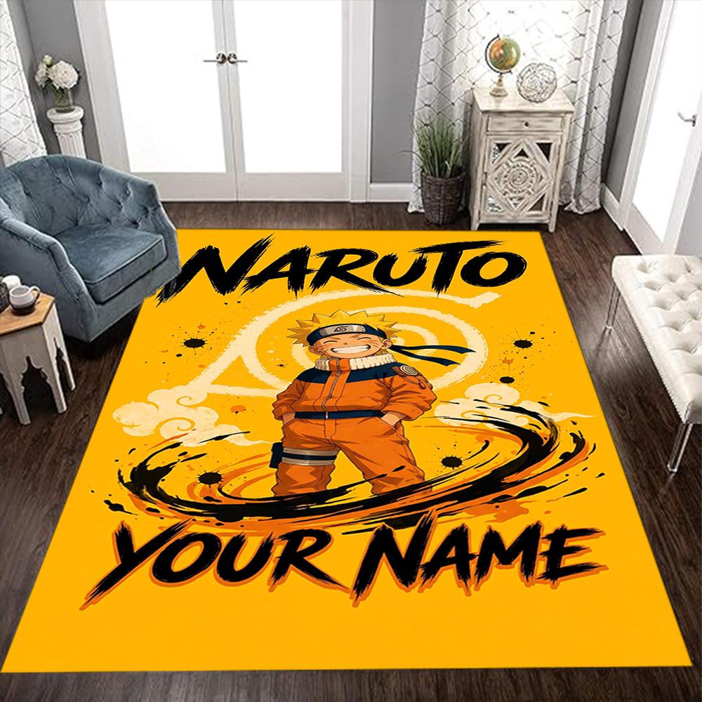 Naruto Character Customizable Name Floor Mat Design for Decorate room Dining Room Living Rooms Outdoor Antislip Carpet Anime Office Decor