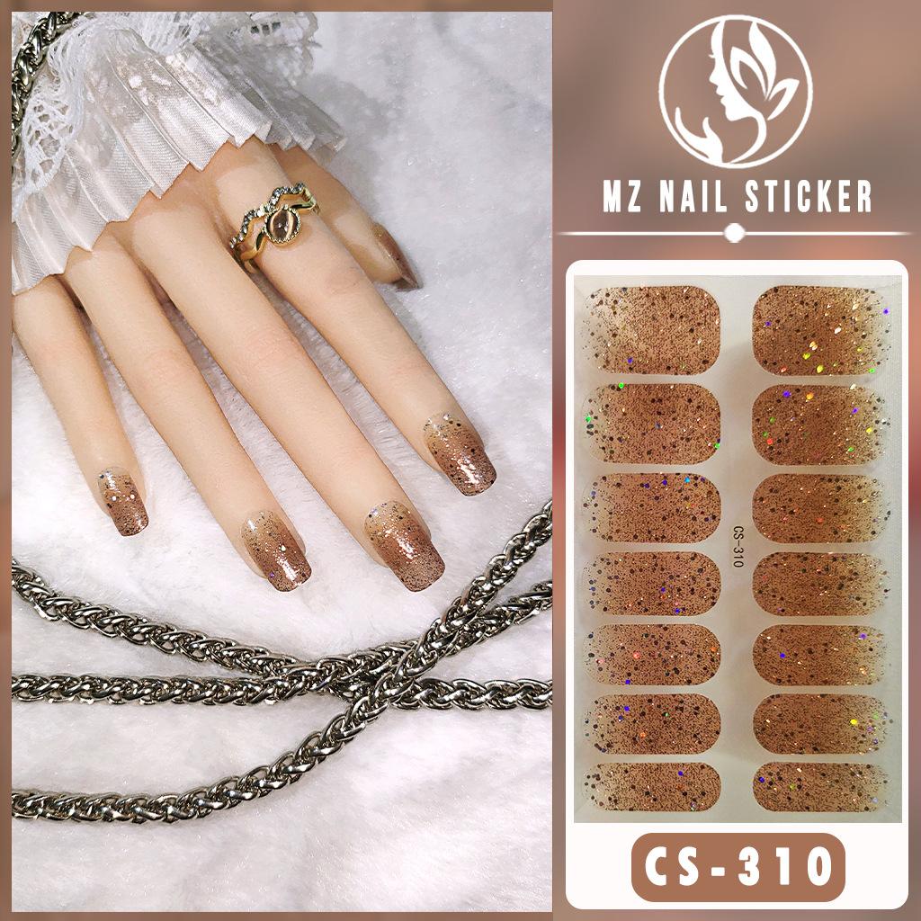 CS Color Green Onion Powder Four-color All-Green Onion No-Bake Gel Nail Polish Film All Ice Flash Nail Polish Film Paper Nail Nail Sticker