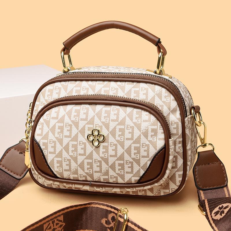 Modna torebka crossbody mała okrągła luksusowa z nadrukiem 2025