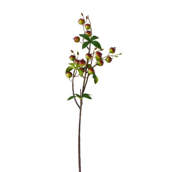 Künstliche Granatapfelbeeren Zweige Falsche Fruchtbeeren Picks mit Blättern für Heim-Blumenarrangements