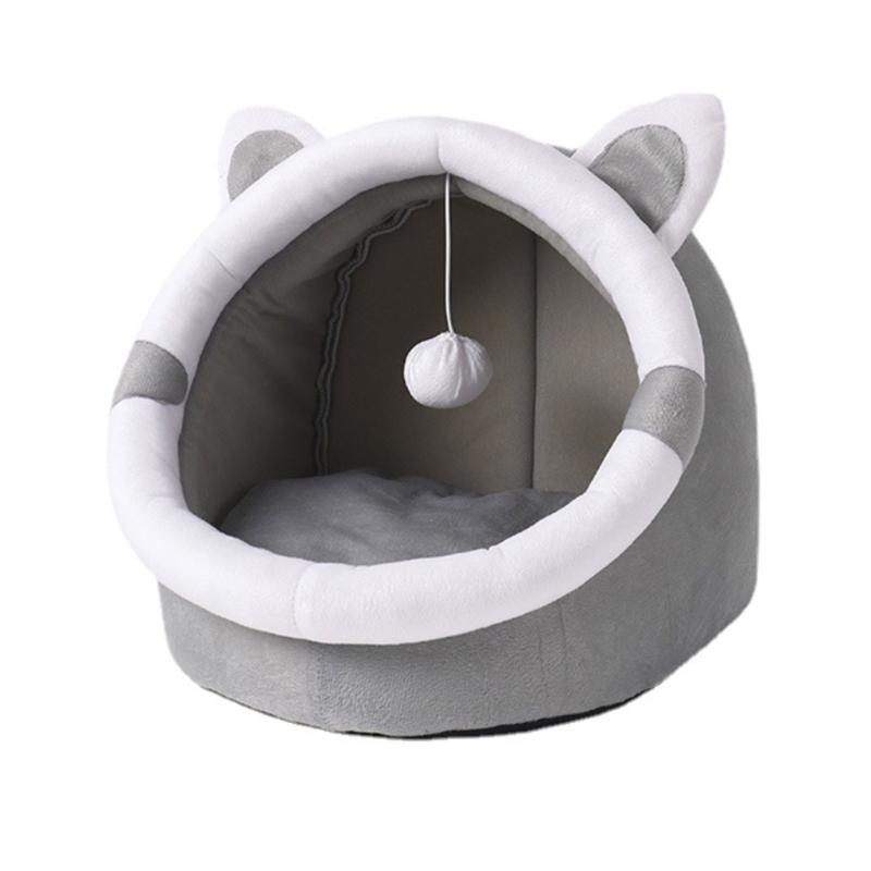 Plush Cat Bed Kitten Sleeping Bed Small Dog Nest Pet Winter Sleeping Cushion Anti-Scratching Bedding Pet Cat Supplies