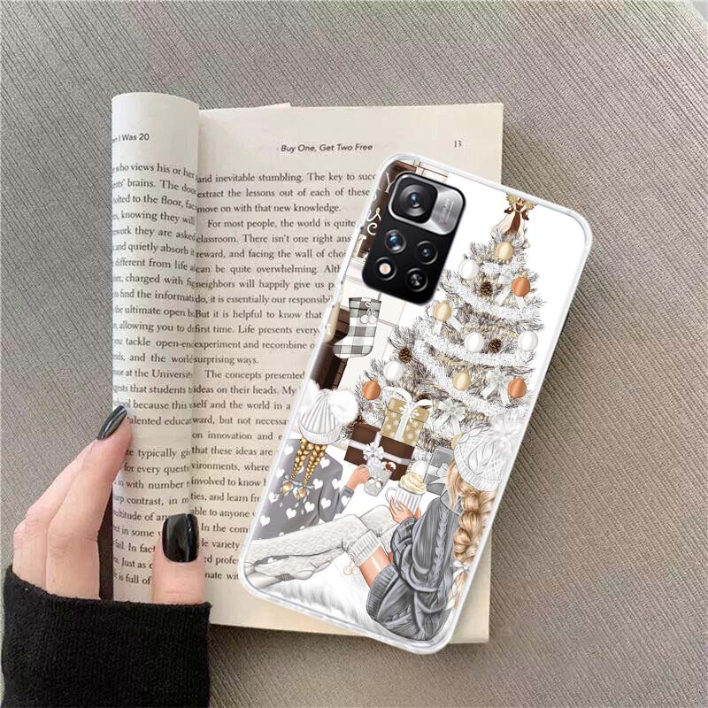 Luxury Christmas Girl Phone Case For Xiaomi Poco X4 F4 GT X3 NFC X5 X6 X7 Pro 5G M5 M5S M3 F5 Mi F6 F3 F2 F1 Cover Coque Fundas