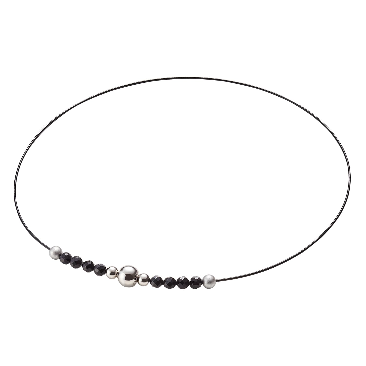 

Phiten Black Onyx Wire Necklace, 40cm, Natural Stone, Wire Type, Men s and Women s, Lightweight, Metax, Health Accessory, Includes Case, Perfect Gift