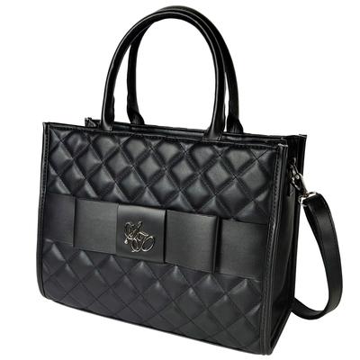 Large Tote with Shoulder Synthetic with Dark and Gothic Black [Crossmarberry] Landmine-style Bag, Black, Capacity, Bag, Zipper, Stylish, Bag, Cute,