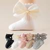 1-2Y Big Bow Princess Socks Simulated Pearl Bowknot Girl Middle Tube Sock Spring Summer Cotton Sock Baby Non-slip Socks for Indoors