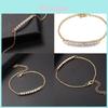 Luxurious Gold Plated Chain Bracelet With Sparkling Rhinestones For Women