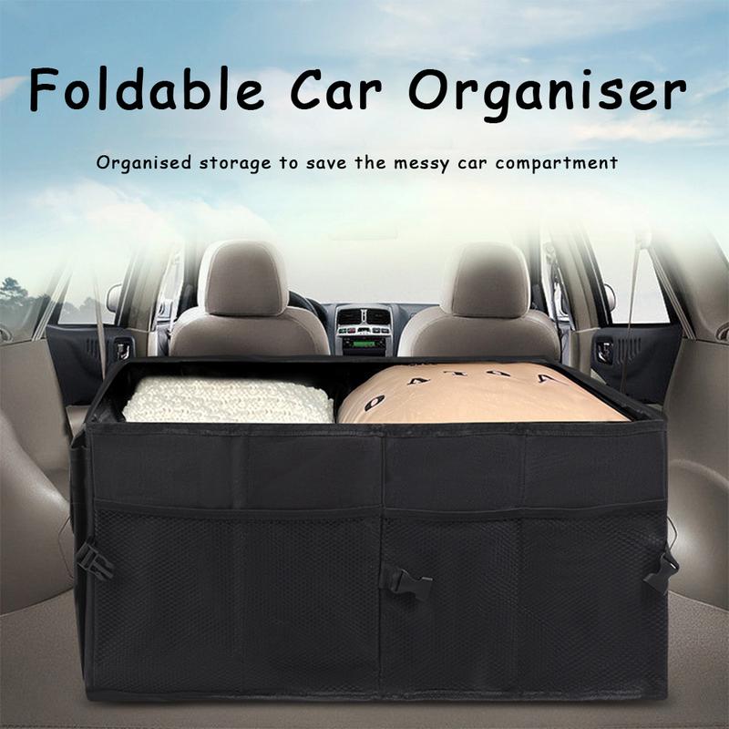 Car Trunk Organizer Storage, Reinforced Handles Multi-Compartment Foldable and Waterproof 600D Oxford Polyester For Car SUV