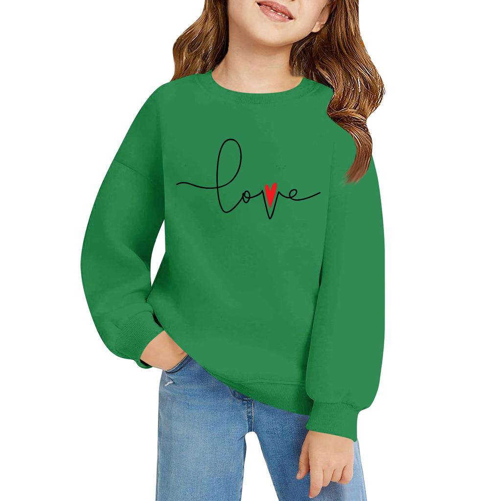 Kinder Langarm Lockerer Pullover Buchstabenaufdruck Rundhals Sweatshirt