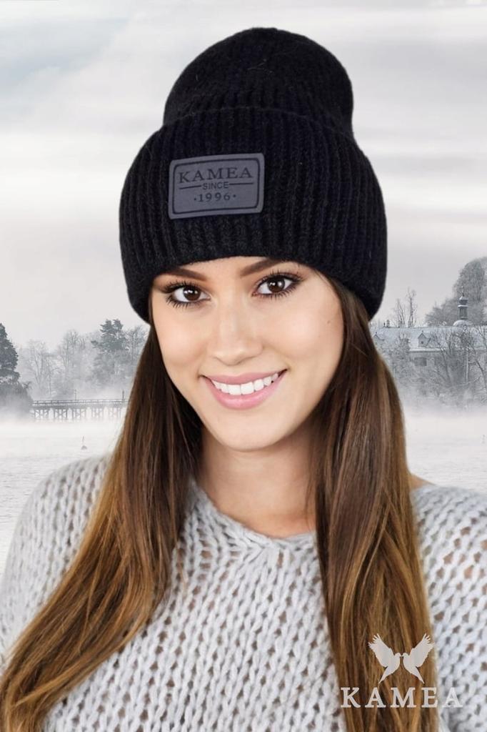 Malus Fashionable Woolen Winter Hat Universal Color Black