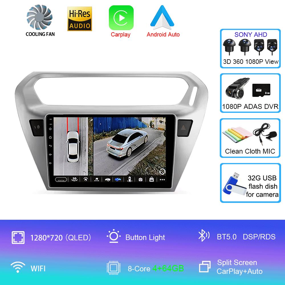 Car Radio Android 14 For Peugeot 301 Citroen Elysee 2013 2014 2015 2016 2017 2018 Multimedia Player Stereo Carplay 2din Audio BT