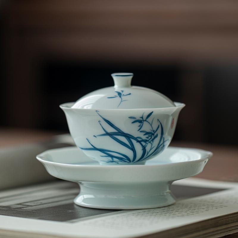 Hand-painted High-end Kung Fu Tea Set, Gift-giving Gifts, Master Cup, Sancai Cover Bowl, Tea Cup, Company Business Gifts