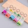 Dynamic Liquid Timers Key Chain Colorful Motion Bubbler Hourglass Keyring Bag Charm Decor