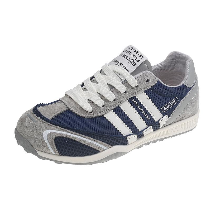 Inner height increase German training shoes women's 2025 summer new leather breathable mesh soft sole color matching sports and leisure Forrest