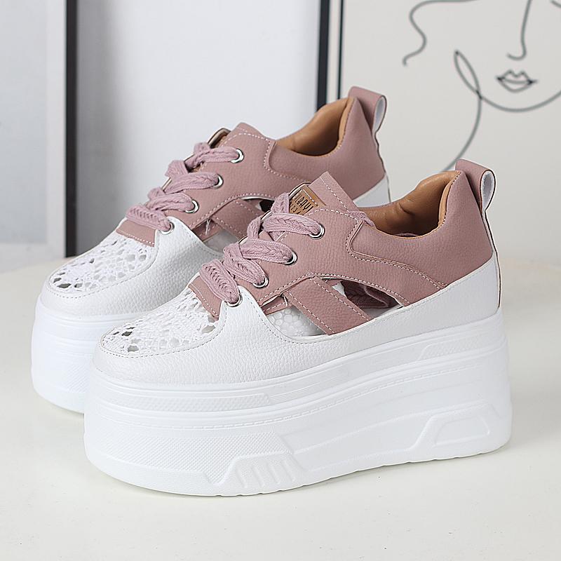 Fashion 12CM Women Breathable Platform Casual Shoes Women Height Increased Vulcanized Shoes Thick Sole Zapatos Mujer Zapatillas Mujer