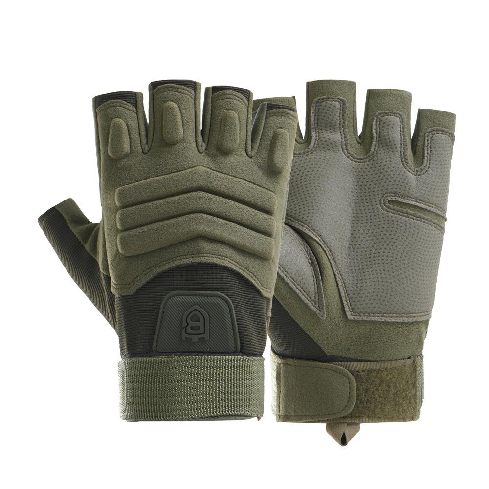 Fitness Halbfingerhandschuhe für Herren Outdoor Taktisches Training Feld Einzelstangen Verschleißfest Rutschfest Motorradfahrhandschuhe