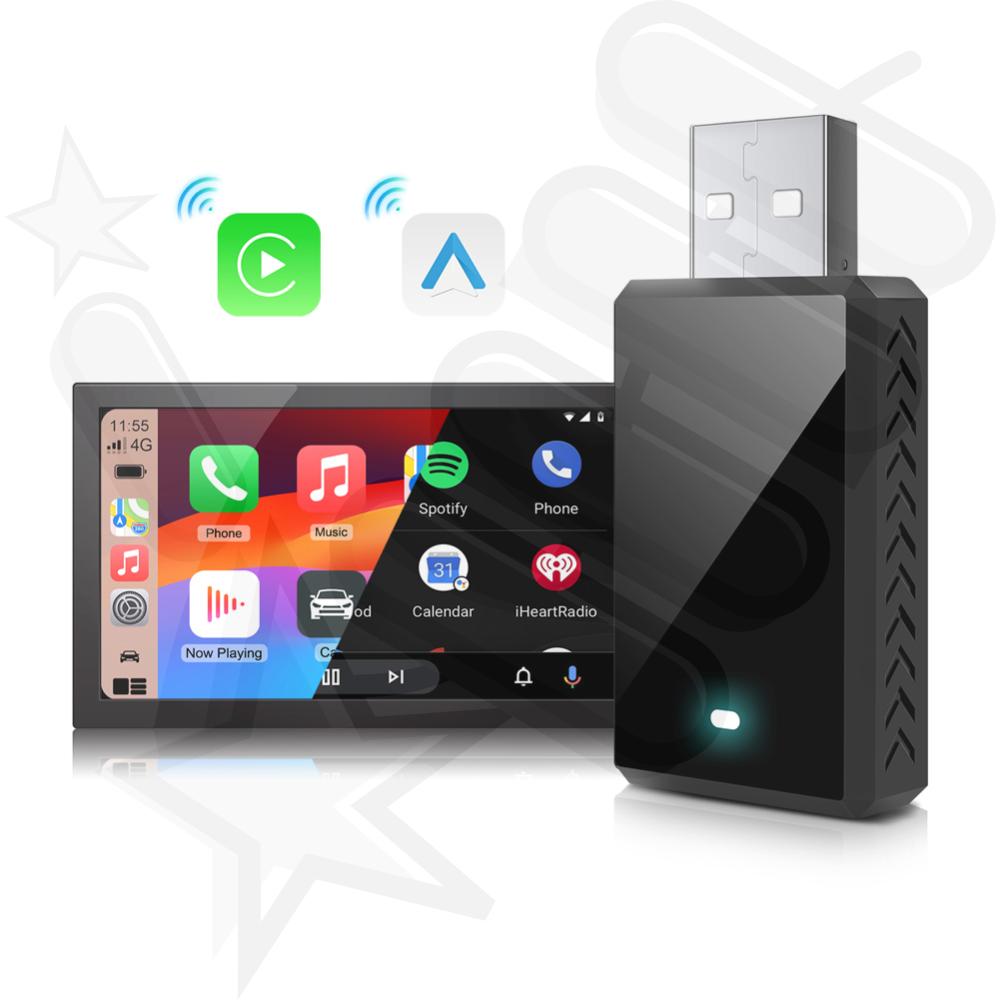 Wired To Wireless Carplay Android Auto Mini Adapter USB Plug and Play OTA Upgrade for Cars with OEM Wired CarPlay Android Auto