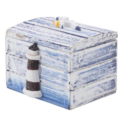 4Pcs Wooden Jewelry Box Durable Wood Resin Nautic Style Widely Used Small Jewelry Box for Earrings