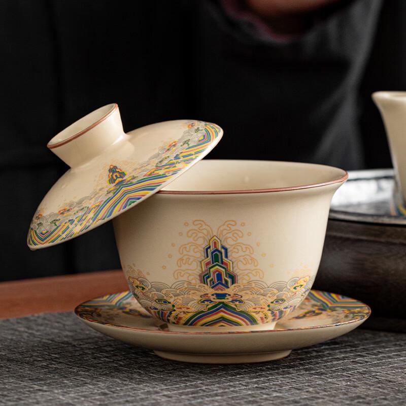 YS Ruyao Hovering Sancai Gaiwan Tea Set