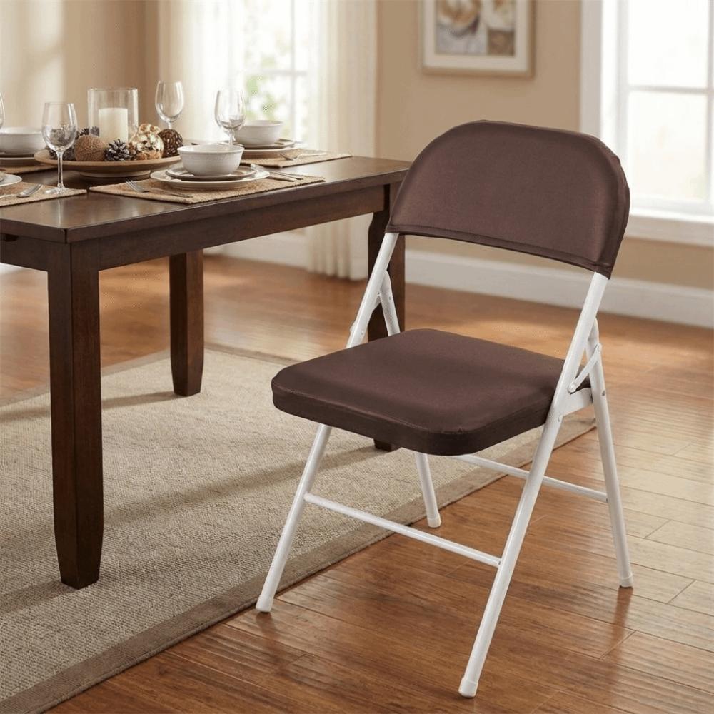 2PCS PU Leather Split Chair Cover Removable Seat and Back Cover Folding Chair Cover Outdoor Wedding