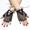 Fashion Mesh Lace Punk Black Goth Long Gloves Women Fishnet Gloves Net Mitten Fingeless Mittens