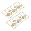 2Pcs Gold Metal Leaf Wall Decor 3D Modern Simple Clear Texture Metal Leaf Hanging Decoration with