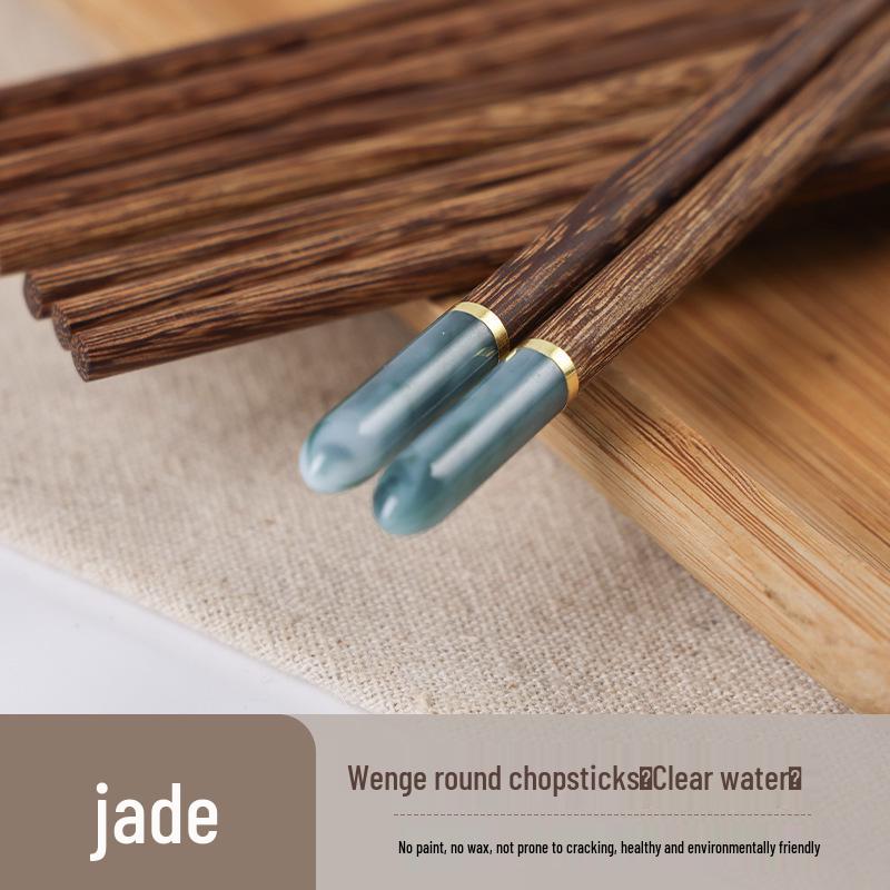Luxury Imitation Jade & Chicken Wing Wood Chopsticks Set: Antibacterial, Mold-Resistant, Lacquer-Free, and Wax-Free In a Premium Gift Box.