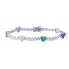 Sweet Love Color Zircon Tennis Bracelet Rainbow Crystal Heart Couple Stacked Jewelry