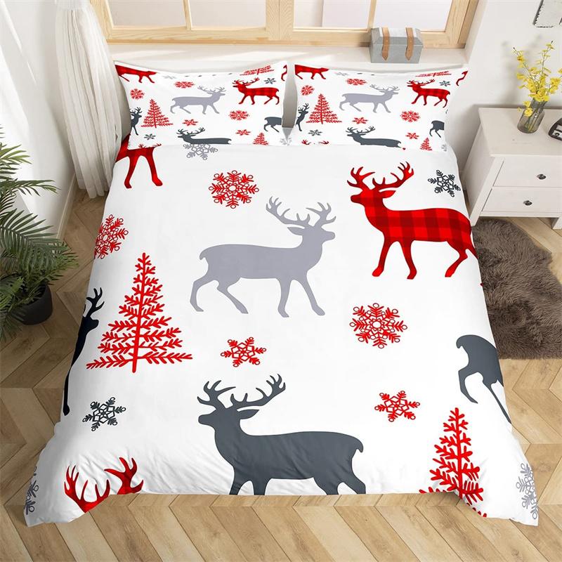 Christmas Duvet Cover Single Queen Santa Claus Bedding Set Microfiber Mermaid Tail Comforter Cover Christmas Gnome Quilt Cover