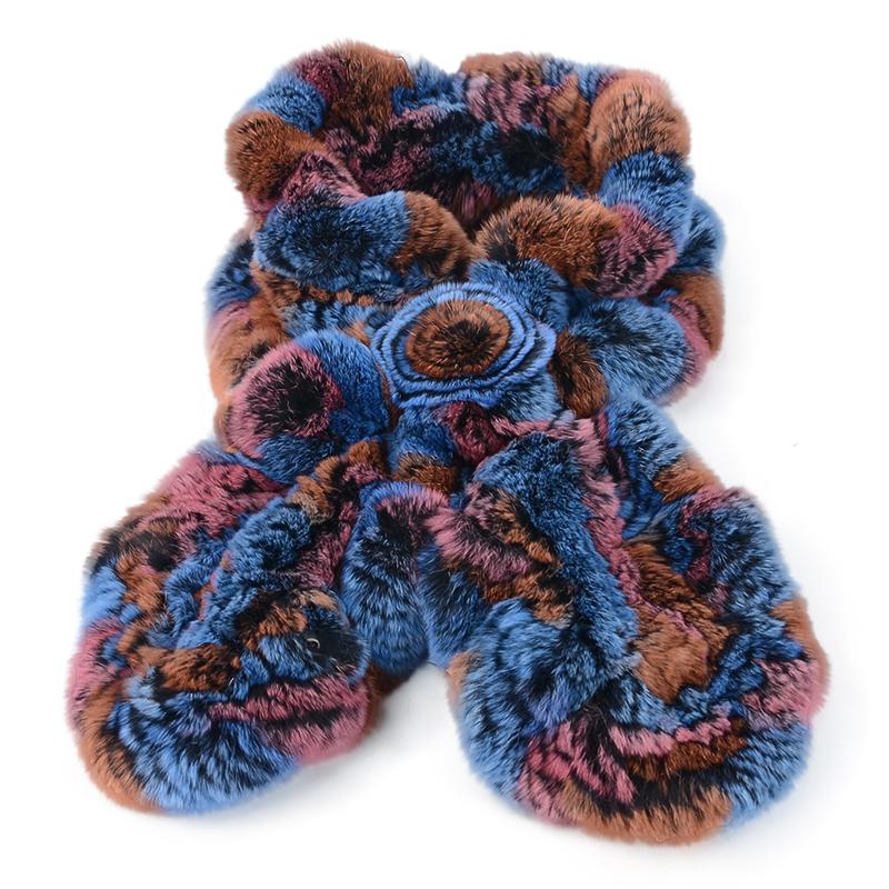 Women Scarf Winter Fur Scarf Real Rex Rabbit Fur Korea Muffler Scarf Ladies Mufflers