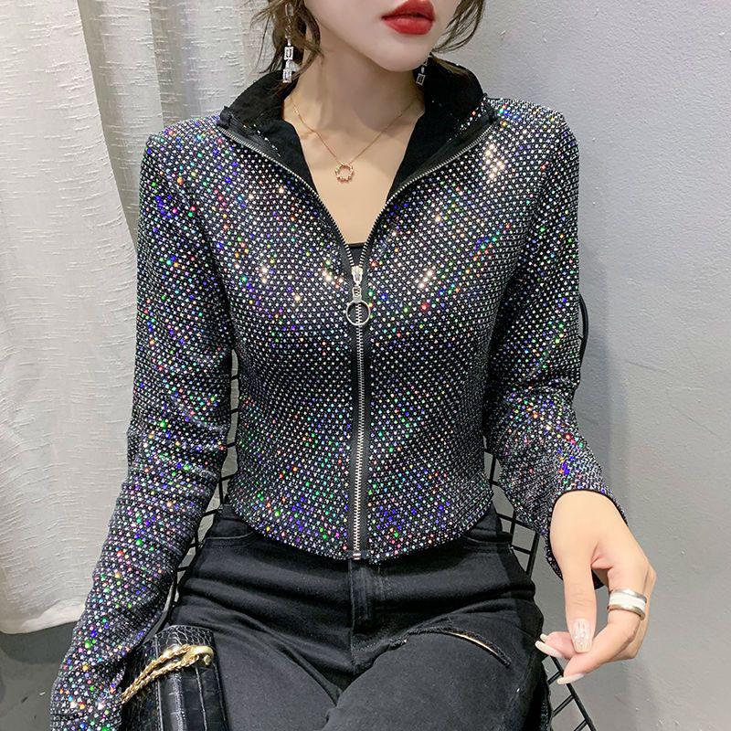 Z Flash Sequin Slim-Fit Cardigan: Women's Spring/Autumn 2023 Fashion