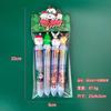 8 Pcs(2 Sets) Cartoon Christmas Ballpoint Pen Santa Colored Handbook Press Pen Student Christmas Gifts Stationery Prizes