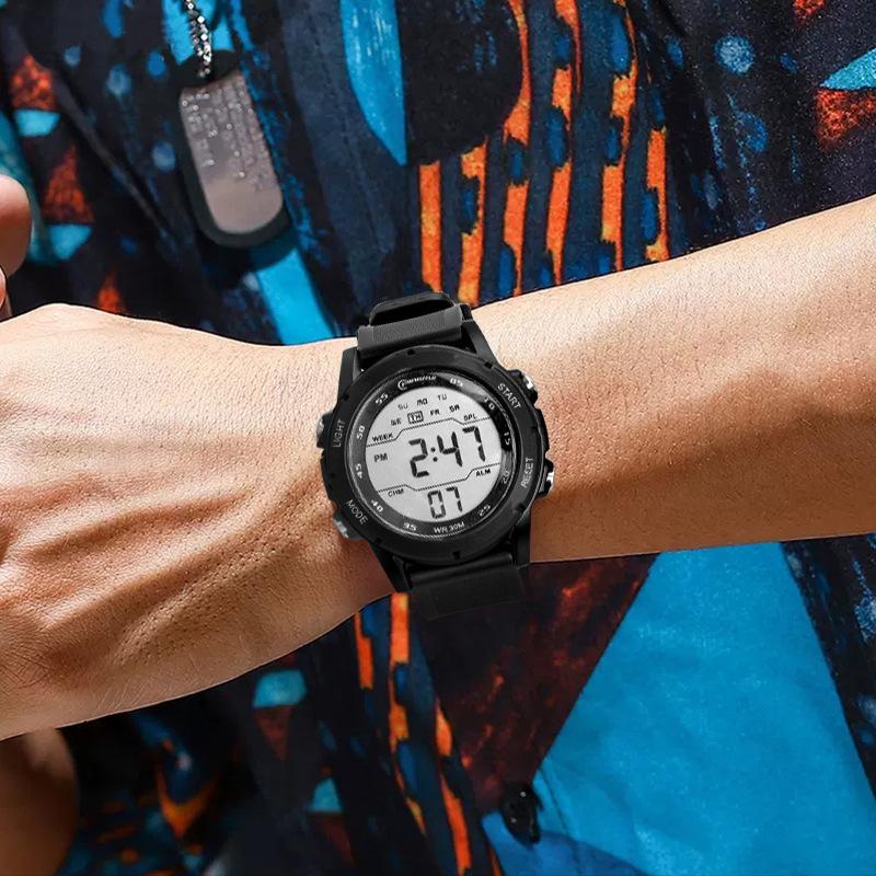 UTHAI GB05 Men's Electronic Watch Youth Student Sports Wristwatch Waterproof Alarm Clock Big Dial Digital Multifunction Watches