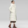 Giacca Lunga da Donna Invernale in Piuma d'Anatra e Cotone con Cintura Spessa Calda Lusso Slim Parka con Cappuccio